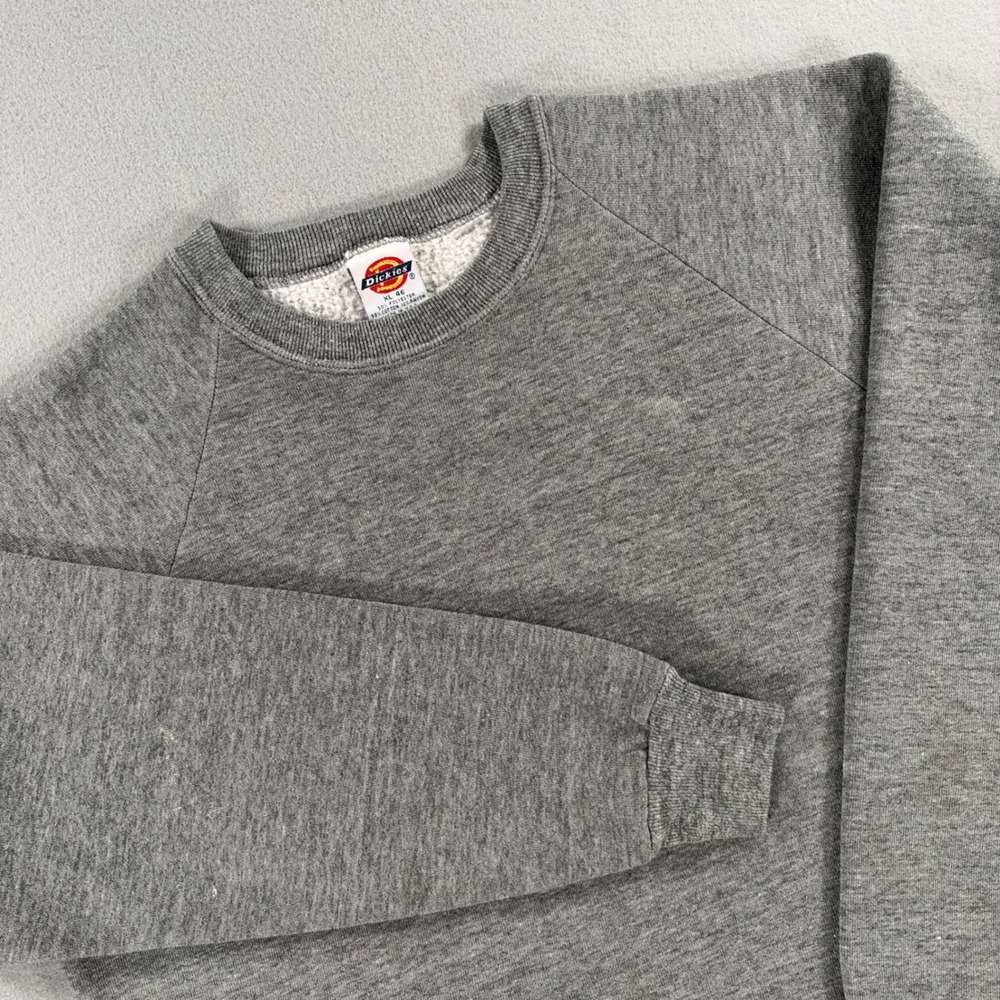Vintage 80s Dickies Raglan Sweatshirt Mens XL Gray Made in USA Blank